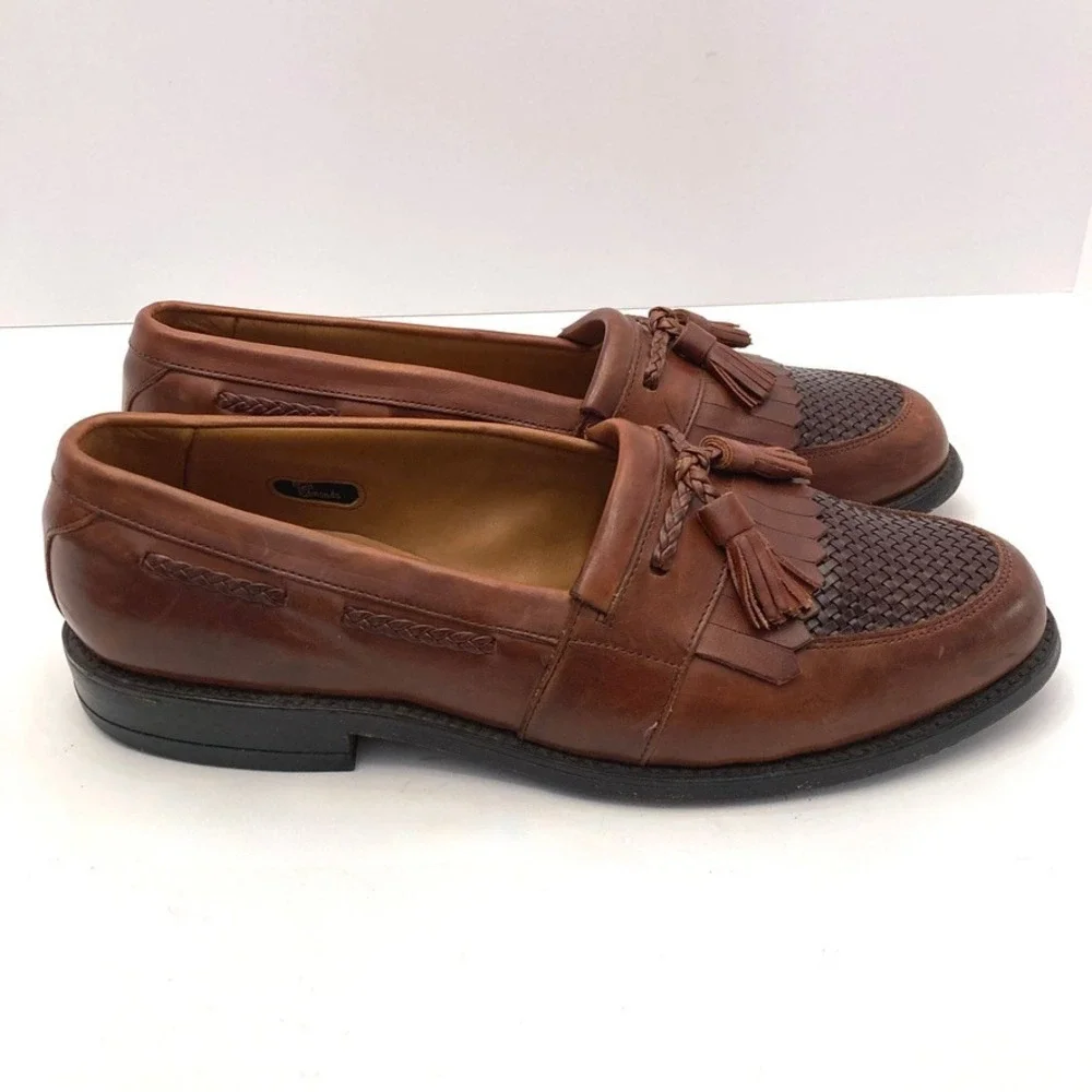 Allen Edmonds Cody Tassel Kiltie Loafers Mens 9 D Brown Leather Dress Shoes USA